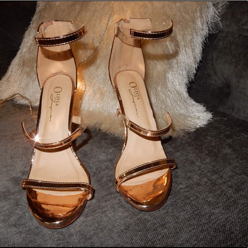 Rose gold Strappy High Heels
